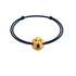 Bracelet sur cordon japonais Mokuba bleu foncé avec médaille Tronche Paula