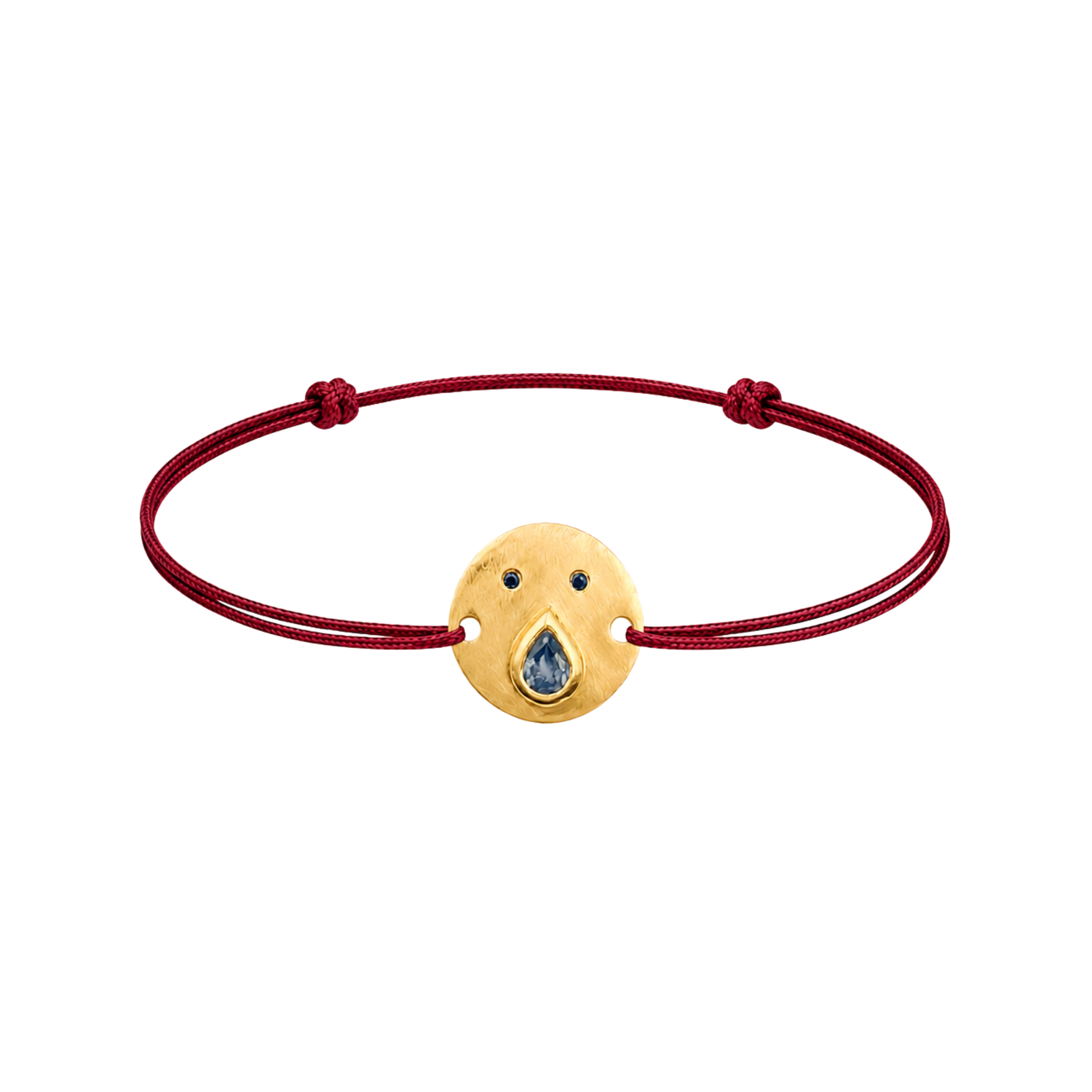 Bracelet Cordon Tronche Paula - Vermeil et Saphir Bleu