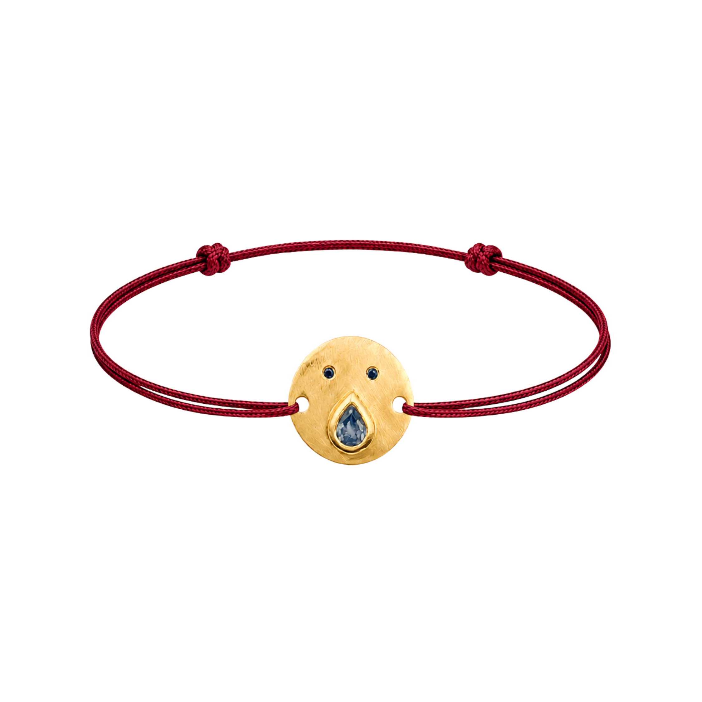 Bracelet Cordon Tronche Paula - Vermeil et Saphir Bleu