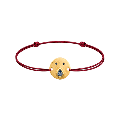 Bracelet Cordon Tronche Paula - Vermeil et Saphir Bleu