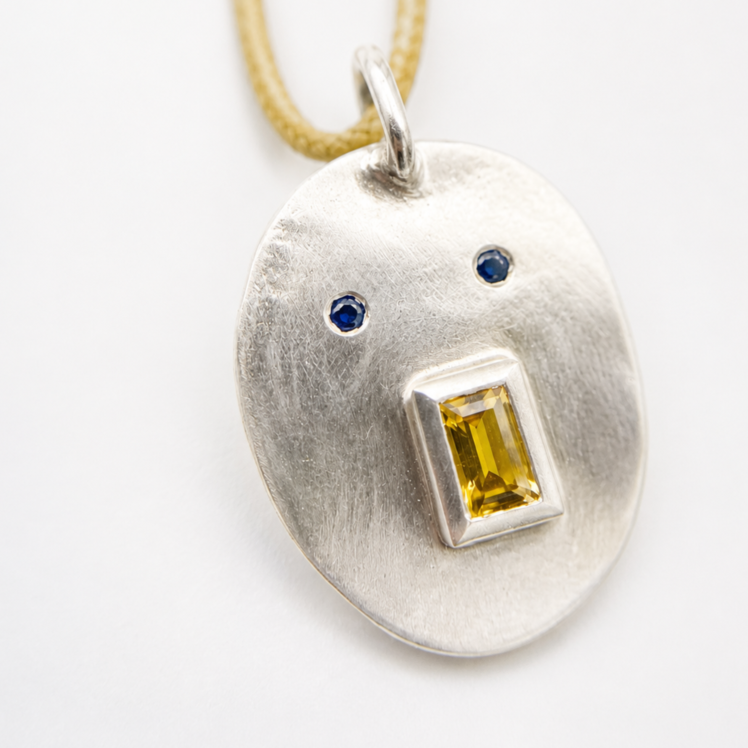 Médaille Tronche Antoinette - Argent et Saphir Jaune