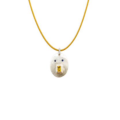 Médaille Tronche Antoinette - Argent et Saphir Jaune